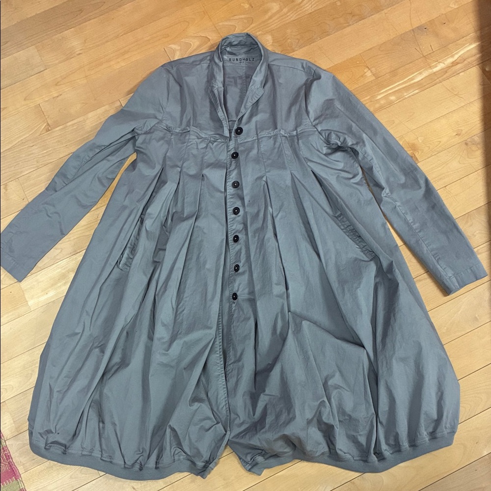Gray Pleated “Chapter 43” Long Coat